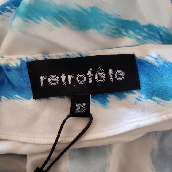 Retrofete Amika Dress in Blue Zebra Size XS NWT Sleeveless Striped Silk Maxi - Picture 11 of 13